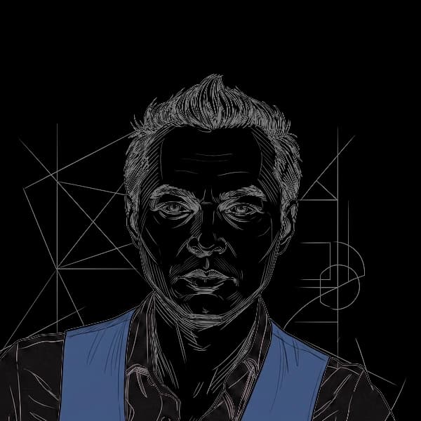 Lijntekening van Marciano Hardjowikromo, AI Developer bij NinA AI Agency