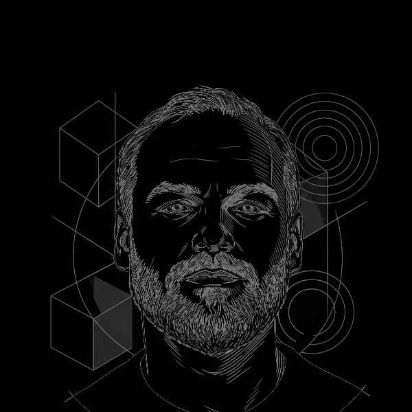 Lijntekening van Olaf Lemmens, Founder bij NinA AI Agency