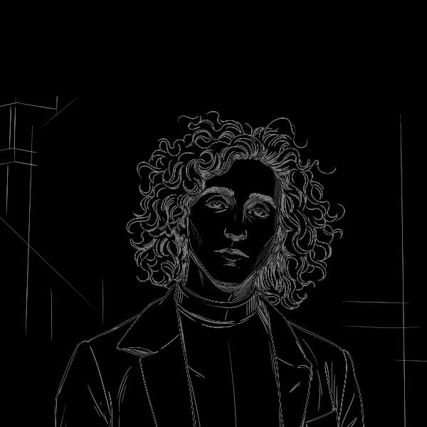 Lijntekening van Sergei Agaronian, AI Developer bij NinA AI Agency