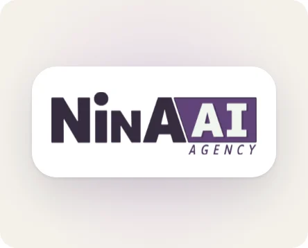 Het NinA AI-logo op een witte kaart